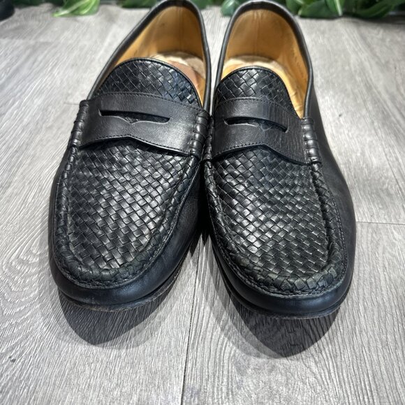 Allen Edmonds Taormina Black Leather Woven Penny Loafers Size 11.5 D main image 7